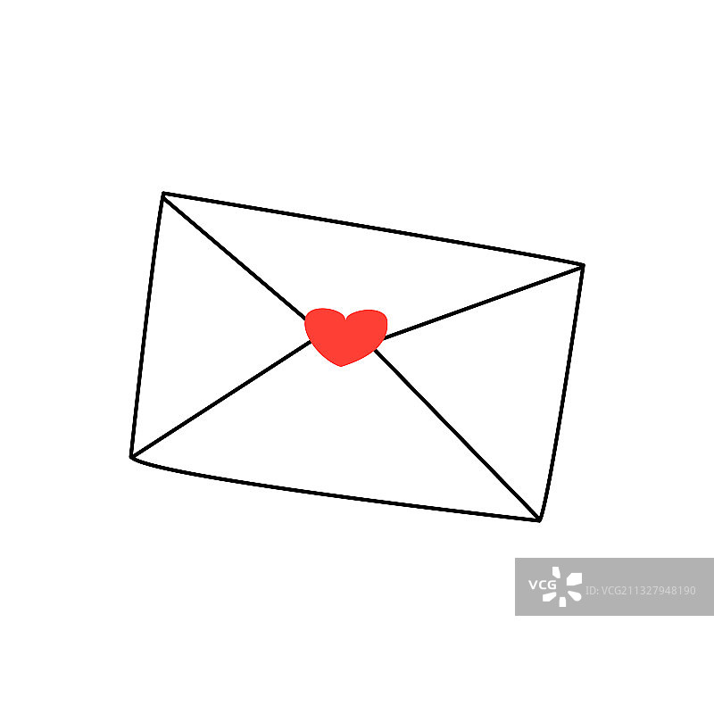 带有情人节爱心的信封图片素材