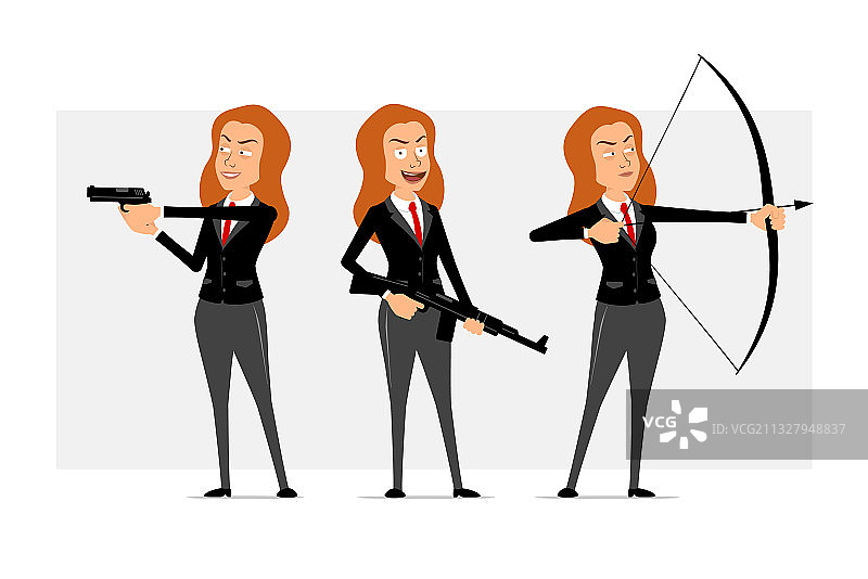 卡通扁平风格的有趣女商人角色图片素材