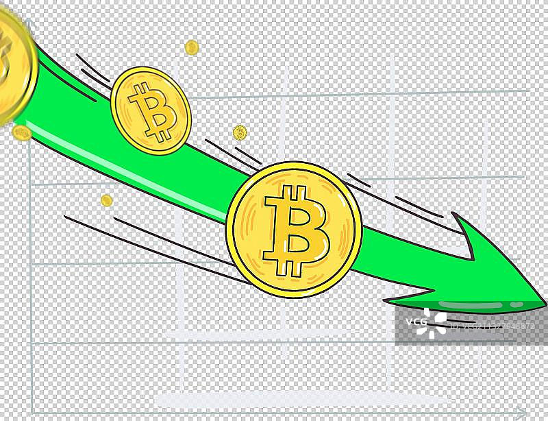 比特币下跌元素图片素材