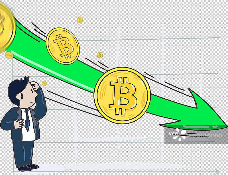 比特币下跌元素图片素材