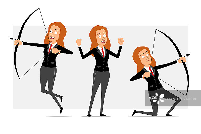 卡通扁平风格的有趣女商人角色图片素材