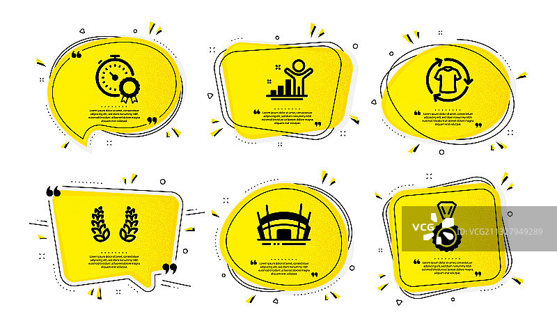 竞技场体育场桂冠花环和获胜者图标集图片素材