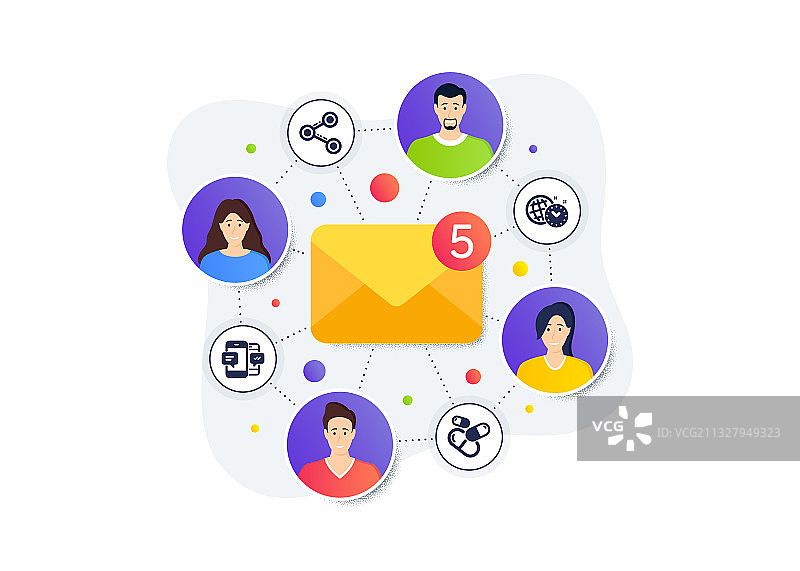 时间管理分享和短信图标图片素材