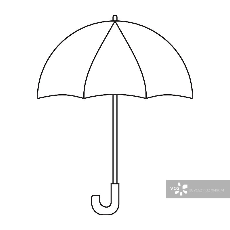 白色背景上的卡通雨伞轮廓图片素材