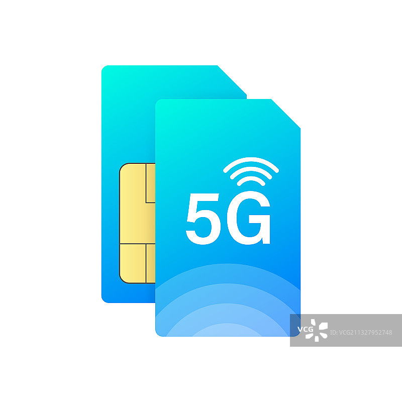 5G SIM卡与5G技术背景图片素材