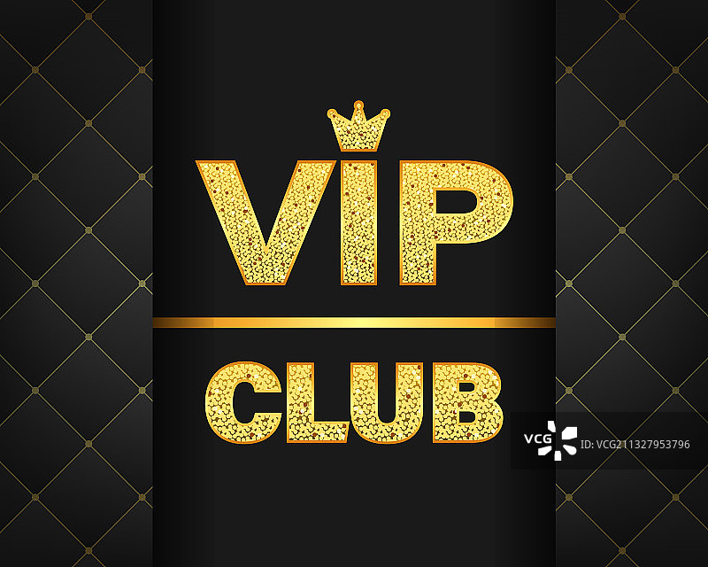 黑色背景上的VIP俱乐部标签图片素材