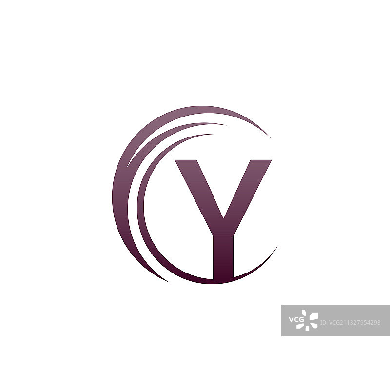 波浪圆圈字母Y标志图标设计图片素材