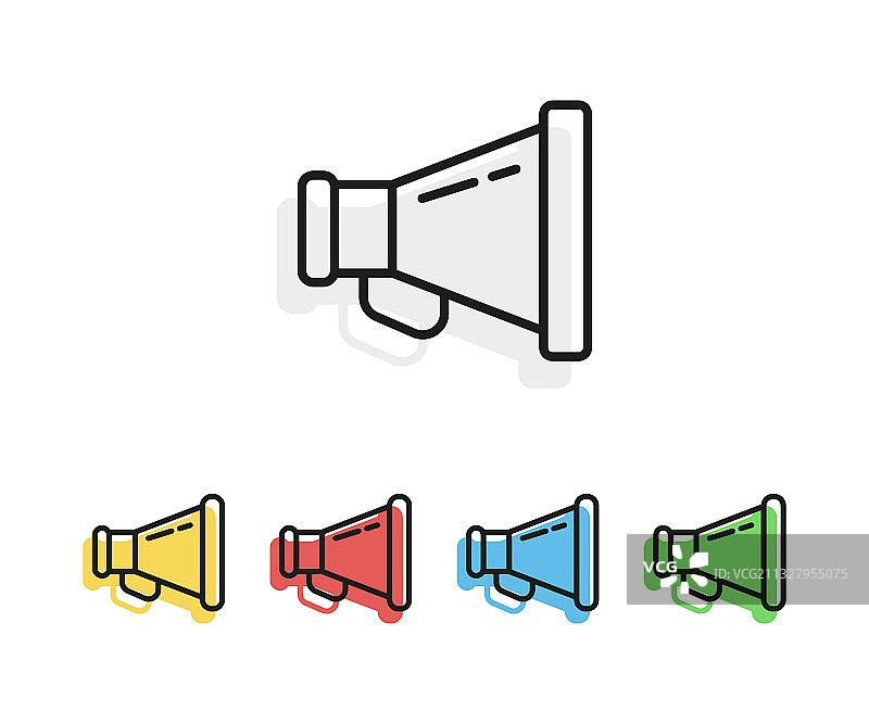彩色喇叭扩音器图标图片素材