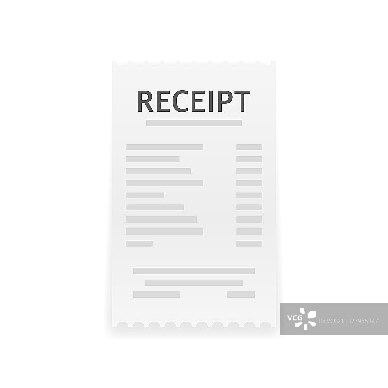 彩色背景上的扁平风格收据图标图片素材
