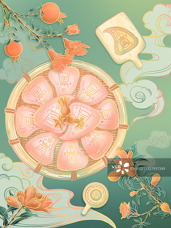 寻味潮汕-红桃粿图片素材