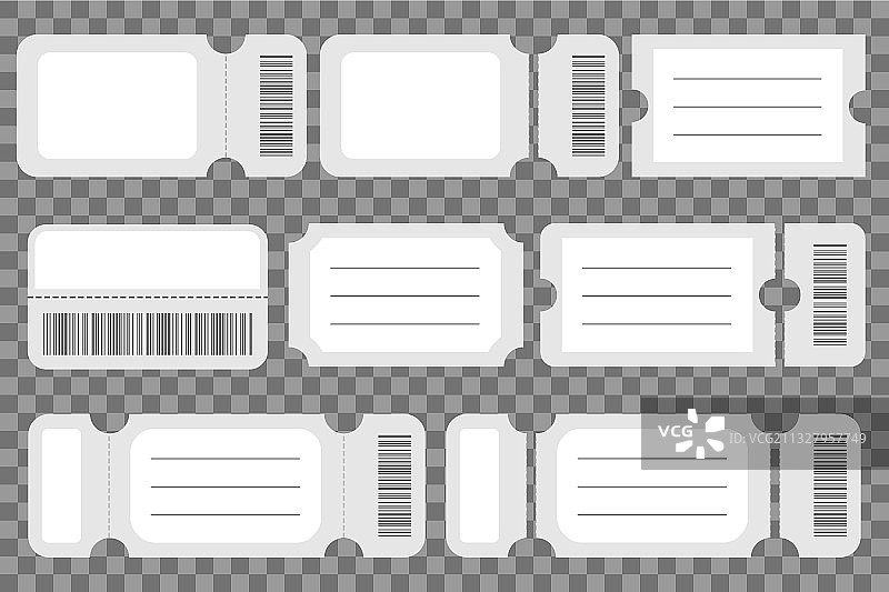 逼真票券样机模板图片素材