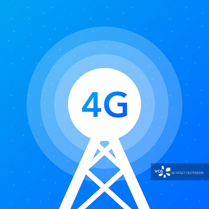 用于现代网页设计的4G扁平风格图标图片素材