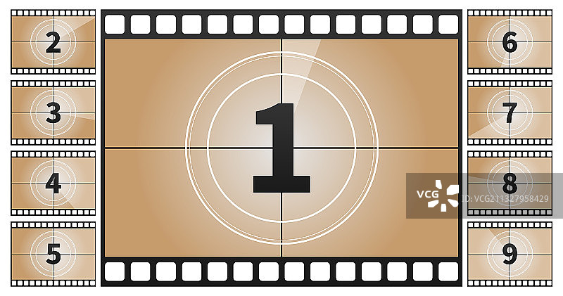 经典电影倒计时数字画面图片素材