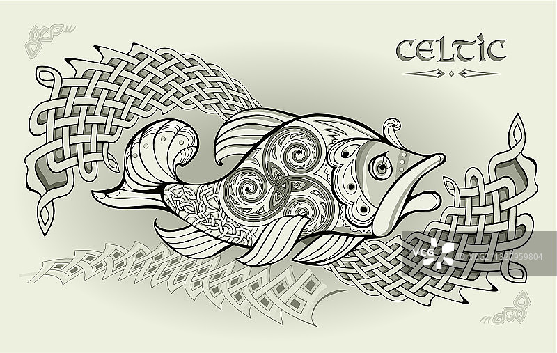 带有古代北欧图案的抽象背景图片素材