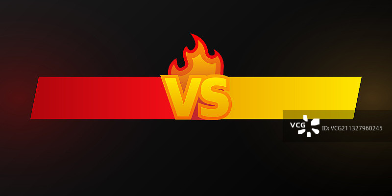 VS对战（漫画风格，黄色和红色）图片素材