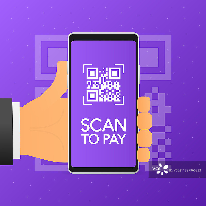 手持手机扫描二维码支付图片素材