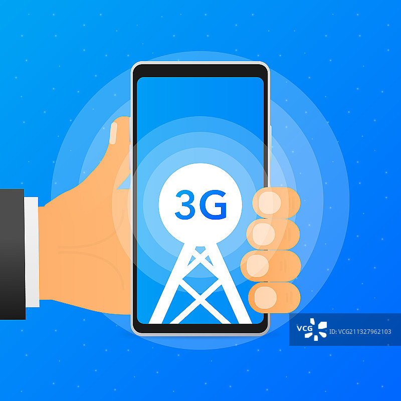 手握手机，屏幕显示信号塔图片素材