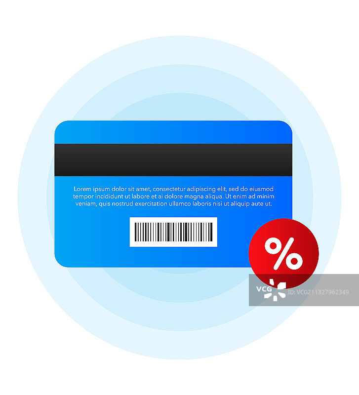 白色背景上的蓝色购物折扣卡图片素材