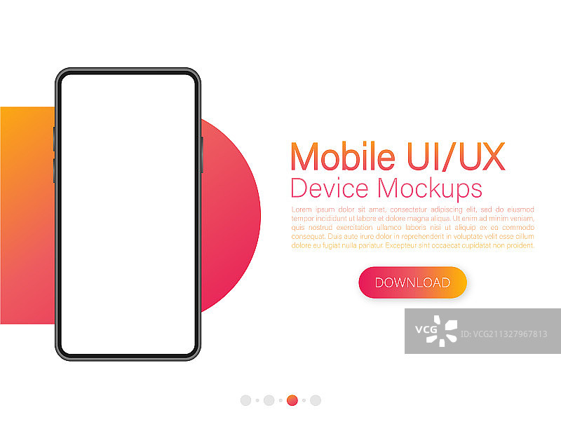 带有红色背景的移动UI和UX设计图标图片素材