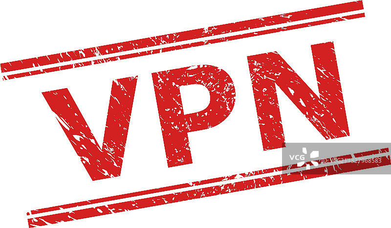 带未清洁表面和双平行线的VPN印章图片素材