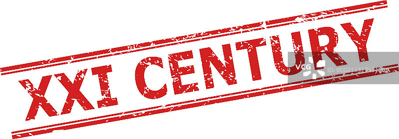 具有纹理和双线的XXI世纪印章图片素材