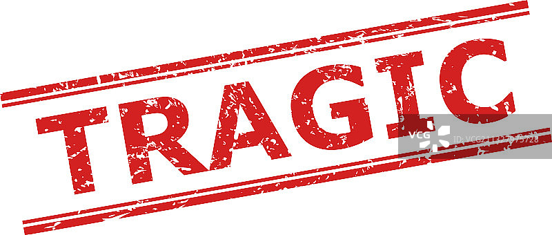 带有粗糙风格和双线的悲剧印章图片素材