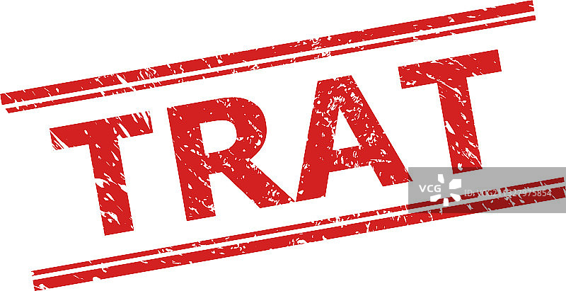 带腐蚀风格和双重的trat印章图片素材