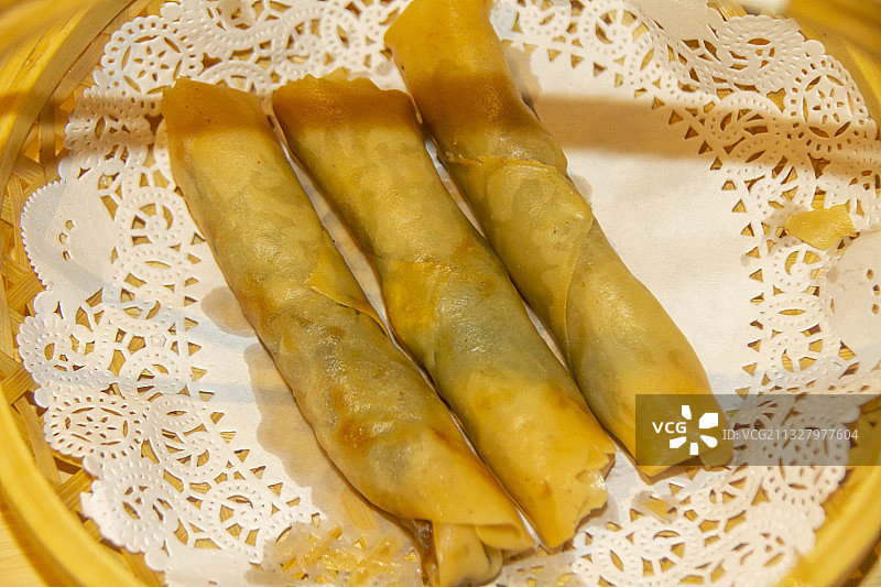 浙江嘉兴小吃：野菜春卷图片素材