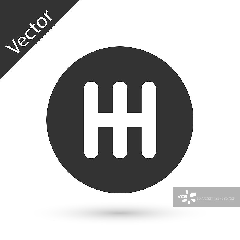 白色背景上的灰色换档杆图标图片素材