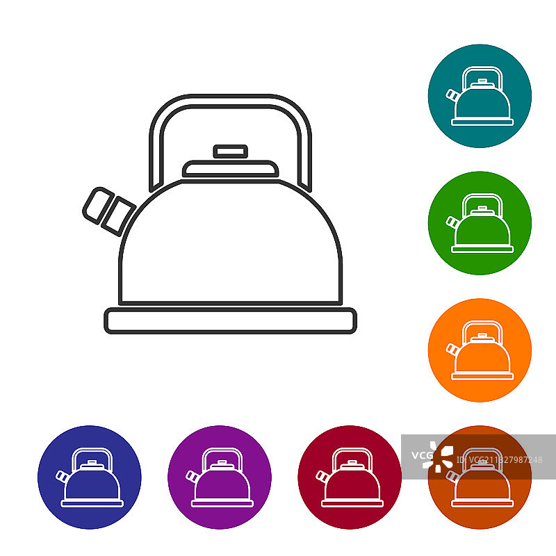 黑色线条水壶图标图片素材