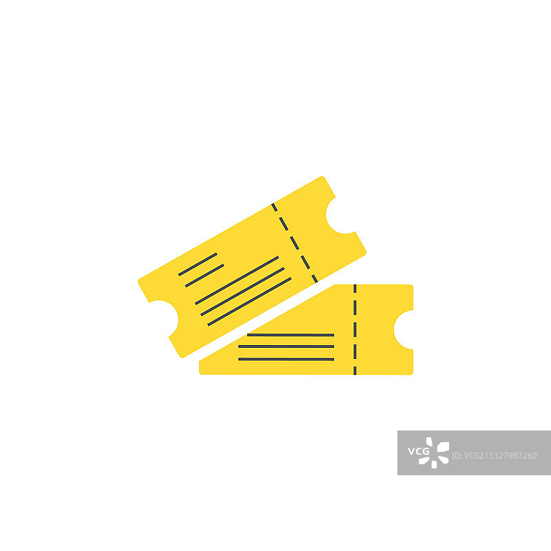 彩色票券图标简约黄色标志图片素材