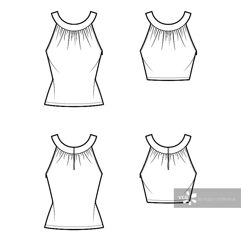 圆领背心技术套装图片素材