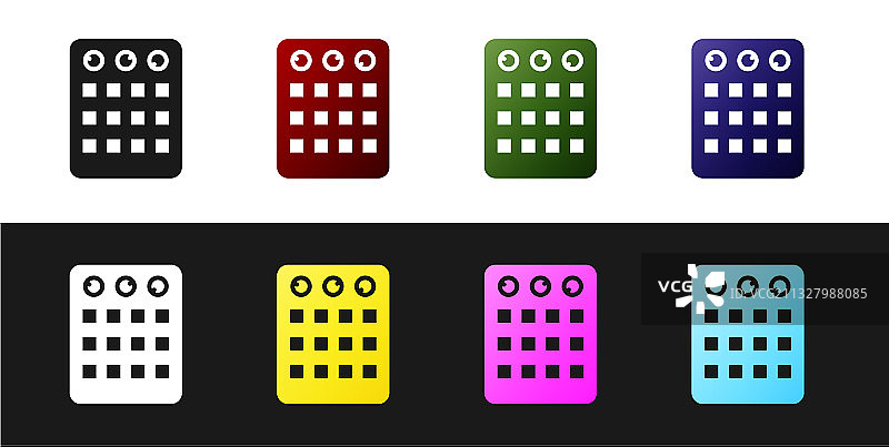 黑白鼓机图标图片素材