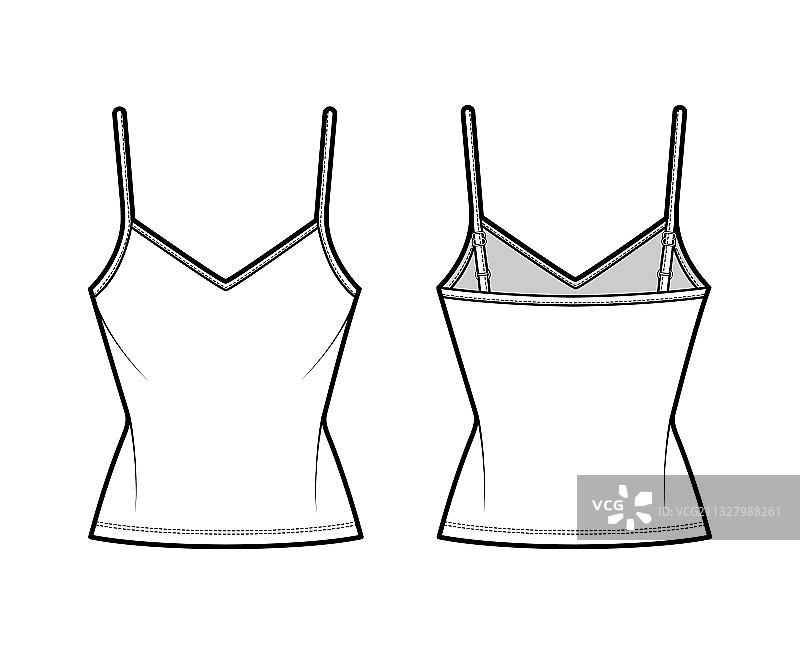 V领棉质吊带背心图片素材