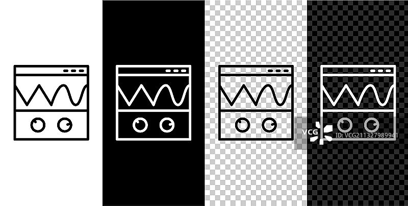 示波器测量信号波形图标线条设计图片素材