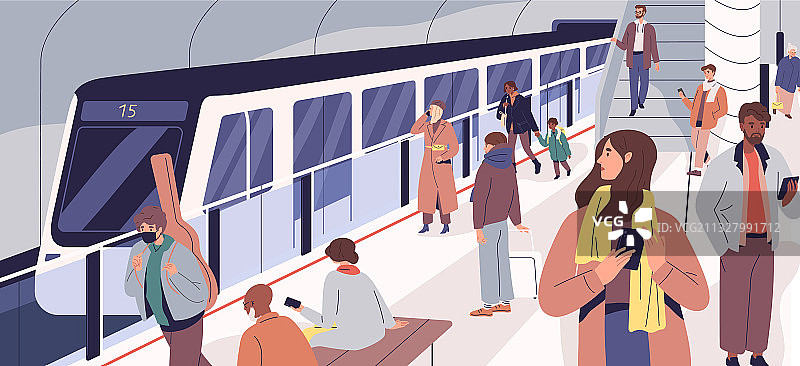 地铁列车到达站台图片素材