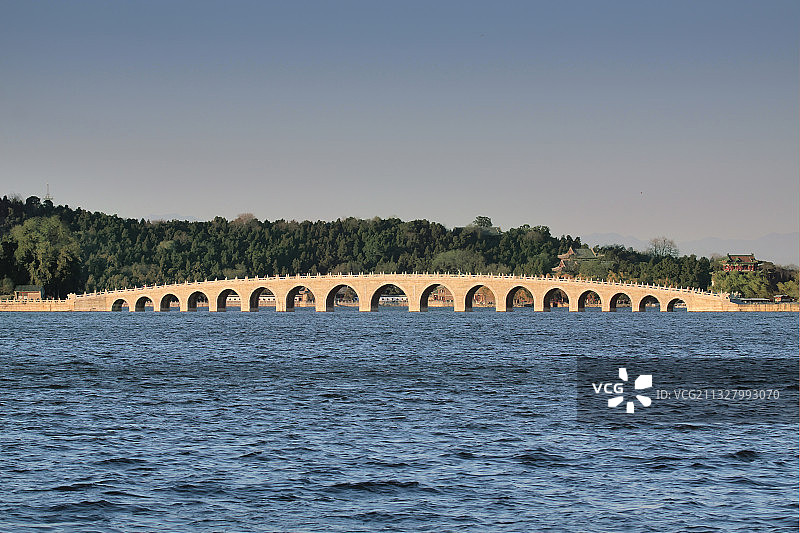 颐和园里的十七孔桥图片素材