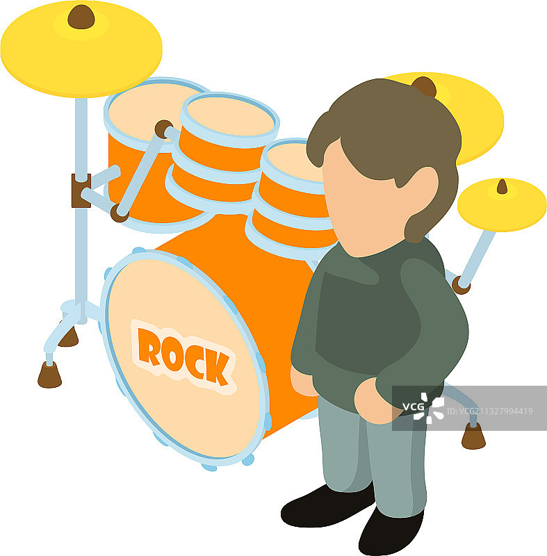 摇滚音乐家图标2.5D风格图片素材