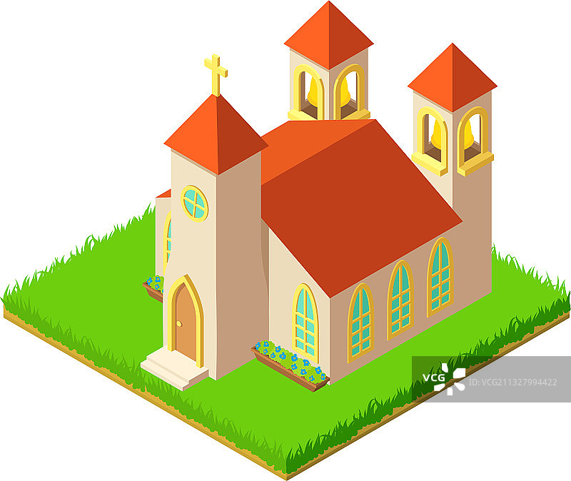 教堂标志2.5D风格图片素材