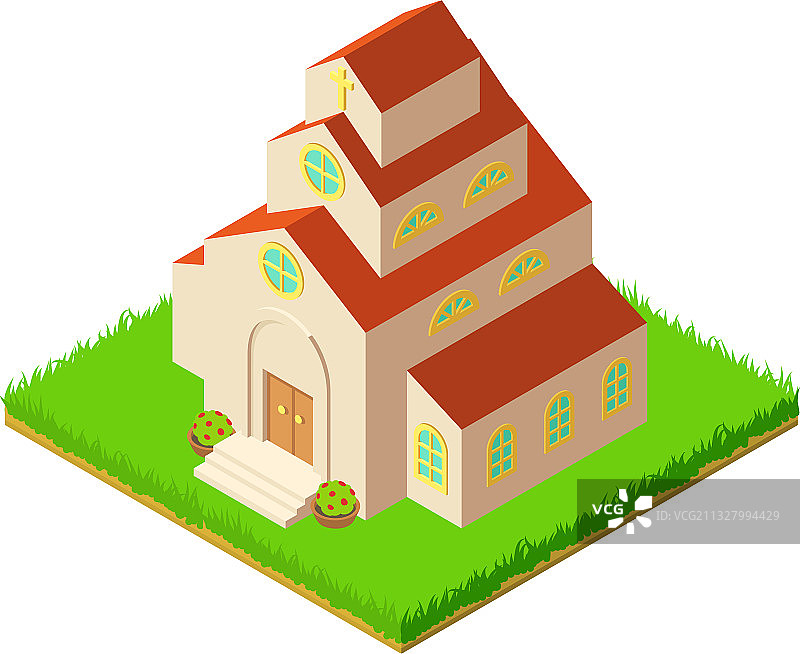 教堂图标2.5D风格图片素材