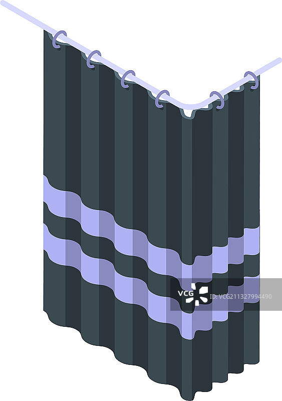 黑色浴帘2.5D风格图标图片素材