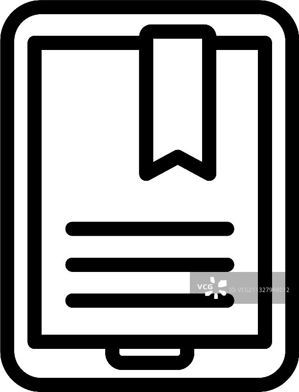 线框风格的平板数字书签图标图片素材