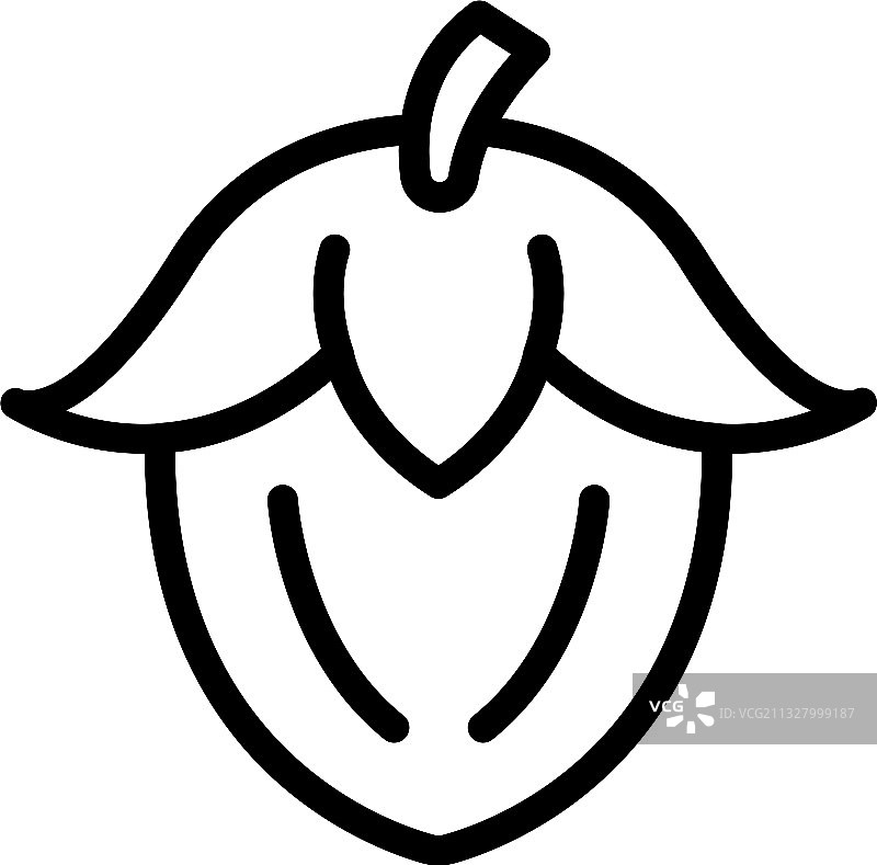 化妆品荷荷巴坚果图标轮廓样式图片素材