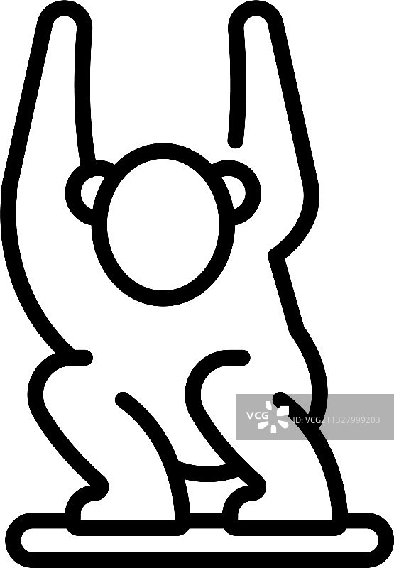 动物园长臂猿图标轮廓样式图片素材