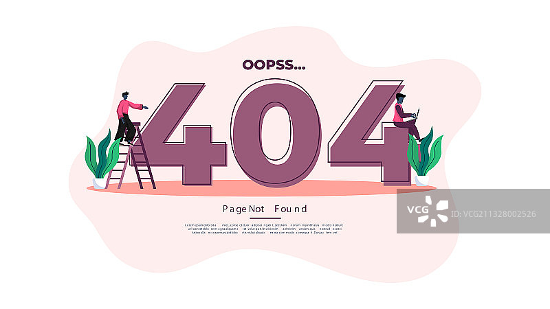 现代扁平风格404错误页面图片素材