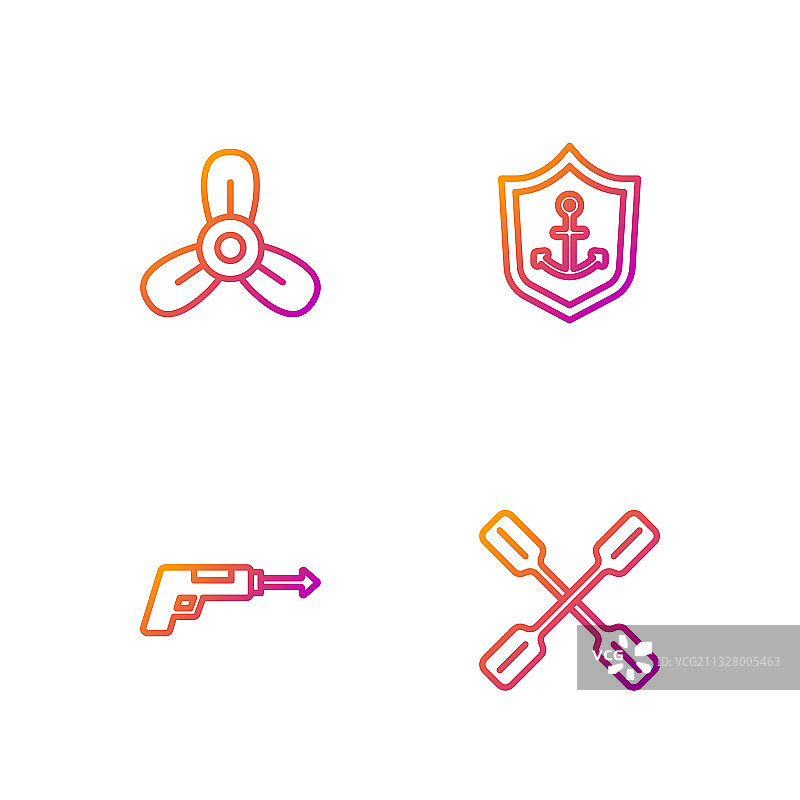 线条船桨渔叉船用螺旋桨图片素材