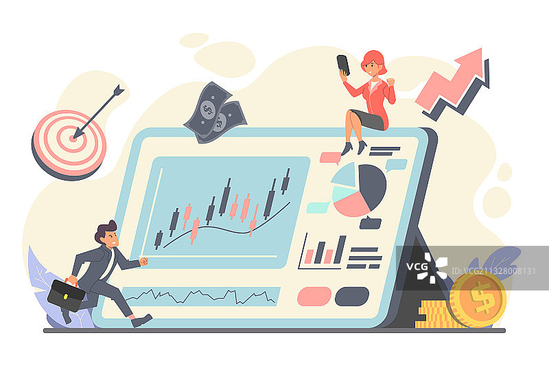 使用平板电脑进行在线市场交易图片素材