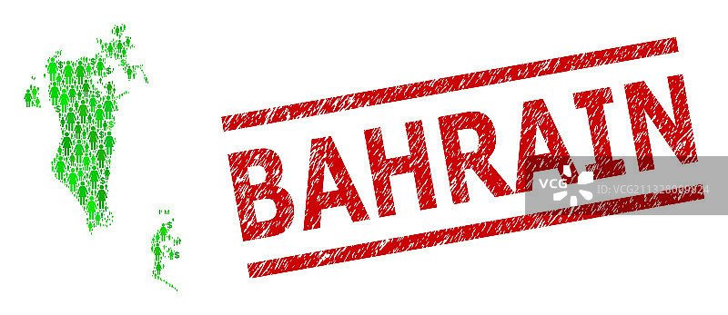 巴林印章图案和绿色元素图片素材
