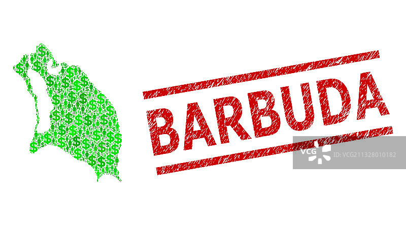 带纹理的巴巴多斯邮票与绿色图案图片素材