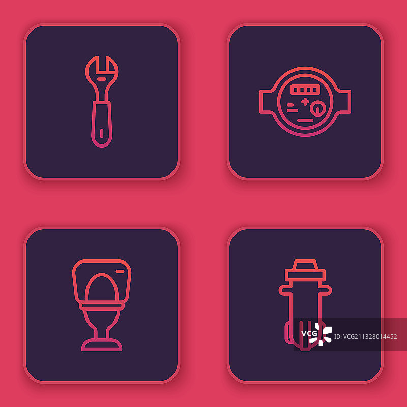 成套线条扳手马桶水表图片素材